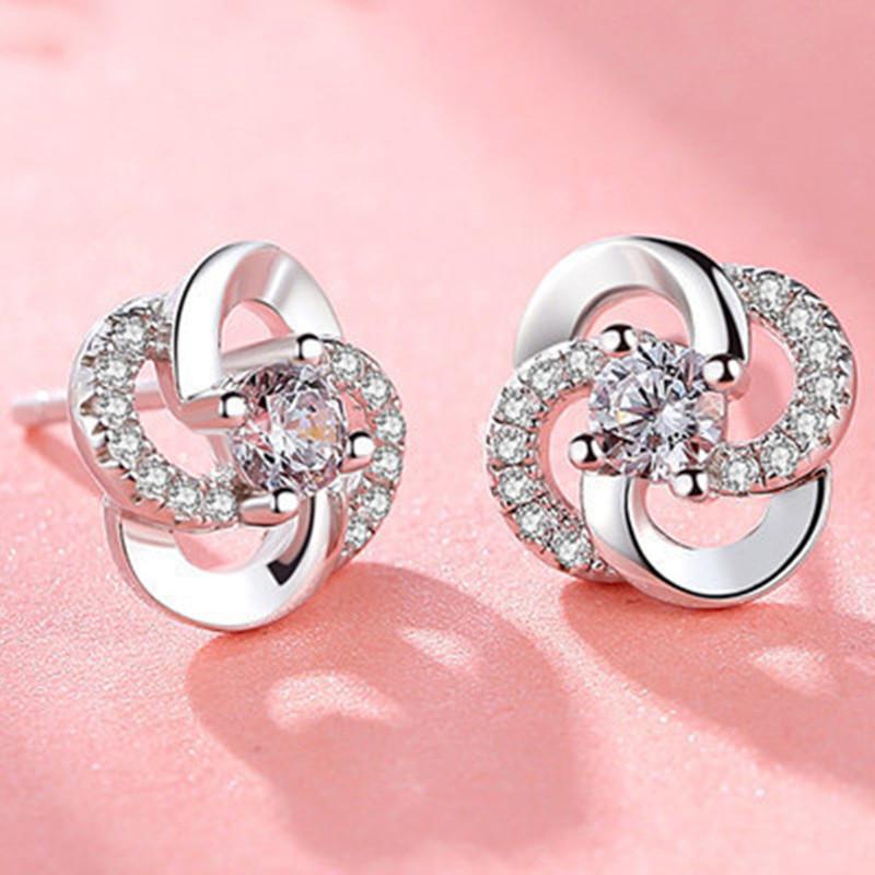 

New 925 Silver Stud Earrings AAA Zircon High Quality For Women s Wedding Fine Jewelry Accessories Party Gift