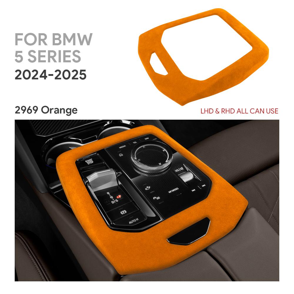 Pierścień Gałki Zmiany Biegów do BMW Serii 5 2024 G60 Zamszowy Odporny na Zarysowania Pokrycie Panelu Centralnej Konsoli Akcesorium Wnętrza
