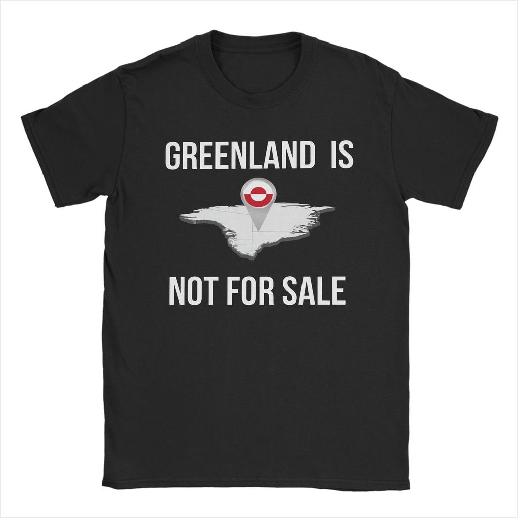 Greenland Is Not For Sale T Shirts for Unisex Cotton Casual TShirt Round Collar Tee Shirt Short Sleeve Tops Party