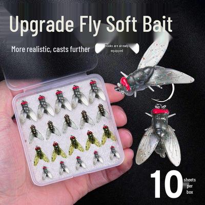Bionic Soft Fly Fishing Hook: Artificial Insect Bait for Stream Fishing, Whitefish, and Topmouth Carp.