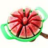 Stainless Steel Watermelon Slicer, Easy-to-Use Manual Fruit Slicer with Green Handle for Home Kitchens & Restaurants