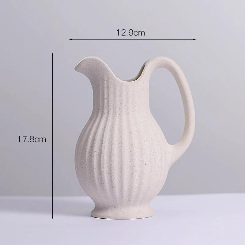 Ins Style Ceramic WhiteVase Decoration Spiral Vase Modern Home Decoration Home Living Room Decoration