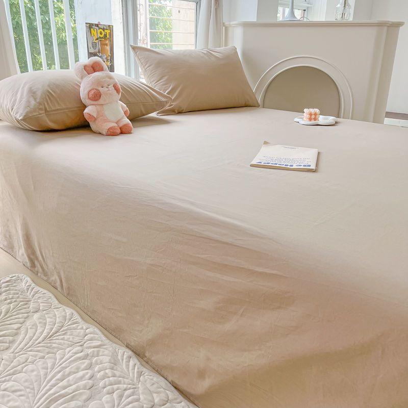 Striped Washable Bed Sheet Solid Color For Student Dormitory