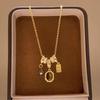 French Square Tiger's Eye Pendant Necklace - Autumn/Winter Exquisite Light Luxury Clavicle Chain