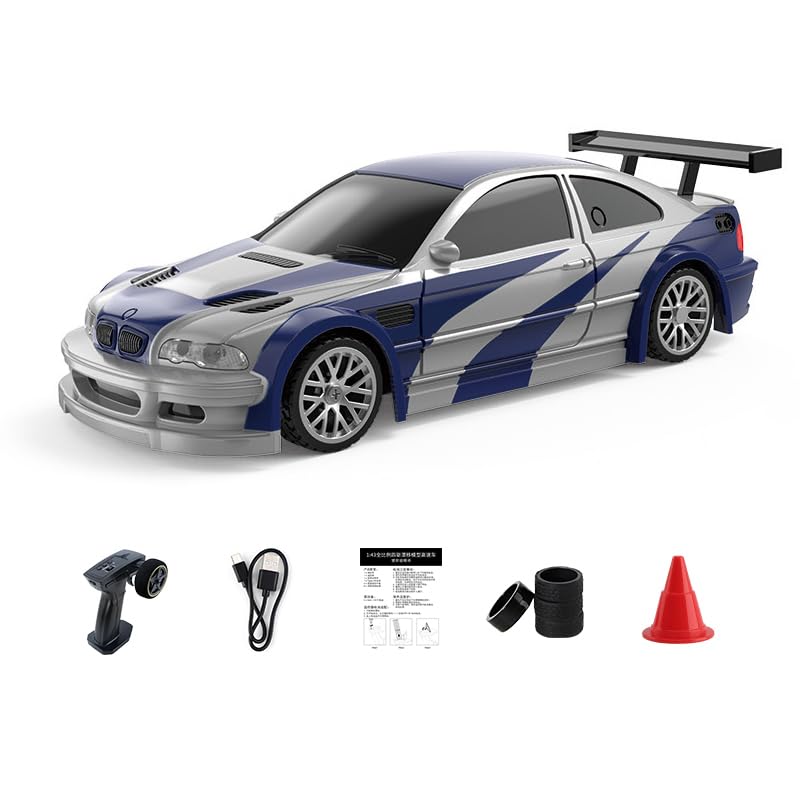 

JIABAILE 4WD Drift Car Mini RC Car Drifting Car Радіокерована іграшка Пропорційне керування з гіроскопом Подарунок на день народження для хлопчиків Різдвяний подарунок 1/43 143 2,4 ГГц