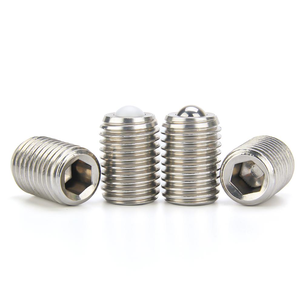 2pcs Conveyor Ball Roller Stainless Steel Ball Transfer Unit Bolt Locating Pin Ball Rollers With Set Screw