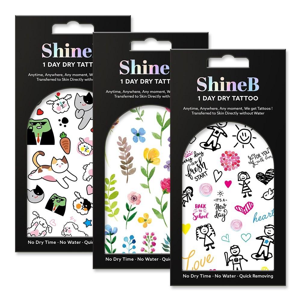 

Shinebee one-day dry tattoo sticker 3-piece set, DT3-03, 1 set