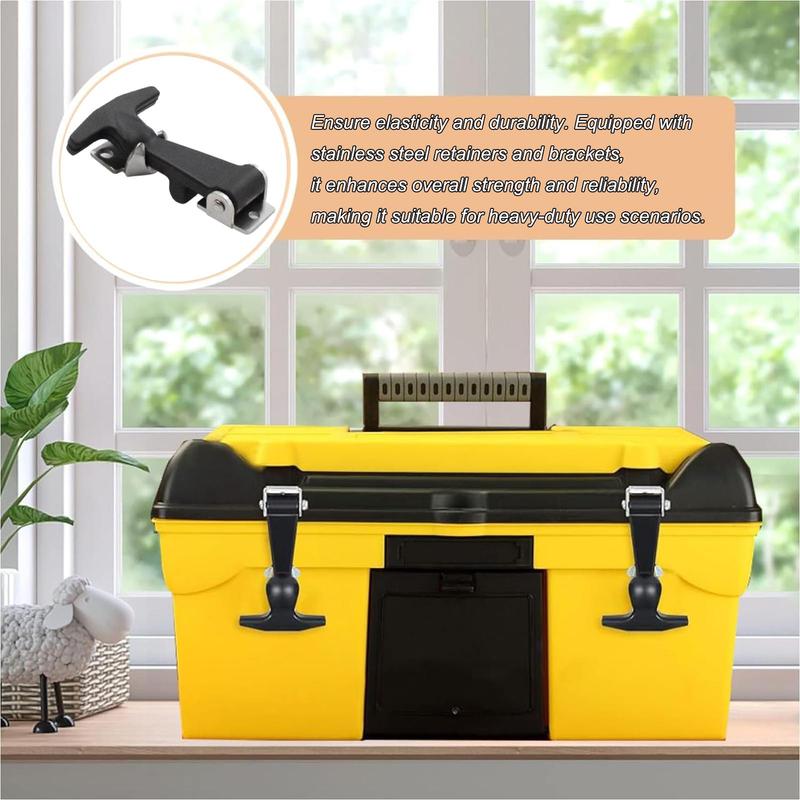 Rubber T Handle Latches 2Pcs Flexible Drawer Hood Latch for Cargo Boxes Trucks RVs Toolboxes Vehicle Storage Door Fasteners