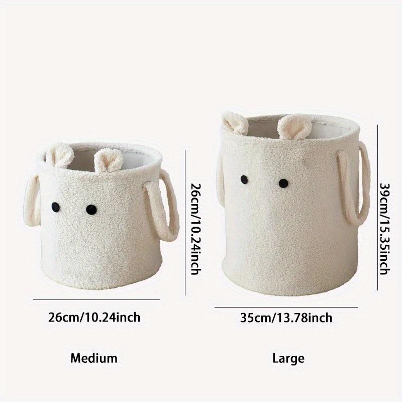 Lambs Wool Laundry Basket Toys Snacks Storage Organizer Handheld Dirty Laundry Baskets Plush Laundry Baskets Sundries Organizers