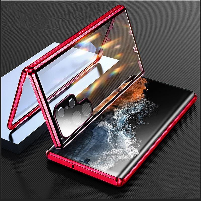 For Samsung Galaxy S25 S24 S23 S22 S21 Ultra Case 360° Full Surround Metal Magnetic With Screen Glass Camera Protection Cover