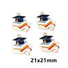 10Pcs Enamel Graduation Hat Charms Pendant for Necklaces Earrings DIY Jewelry Making Decorations Accessories Findings