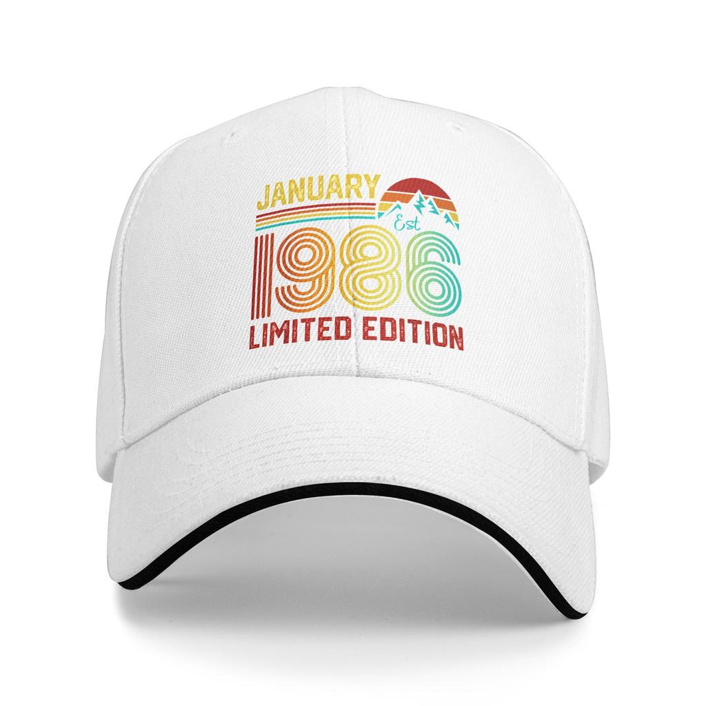 Retro January 1986 Limited Edition 40 Year Old 40th Birthday Baseball Cap Men  Design Trucker Hat Summer Outdoor Baseball Caps
