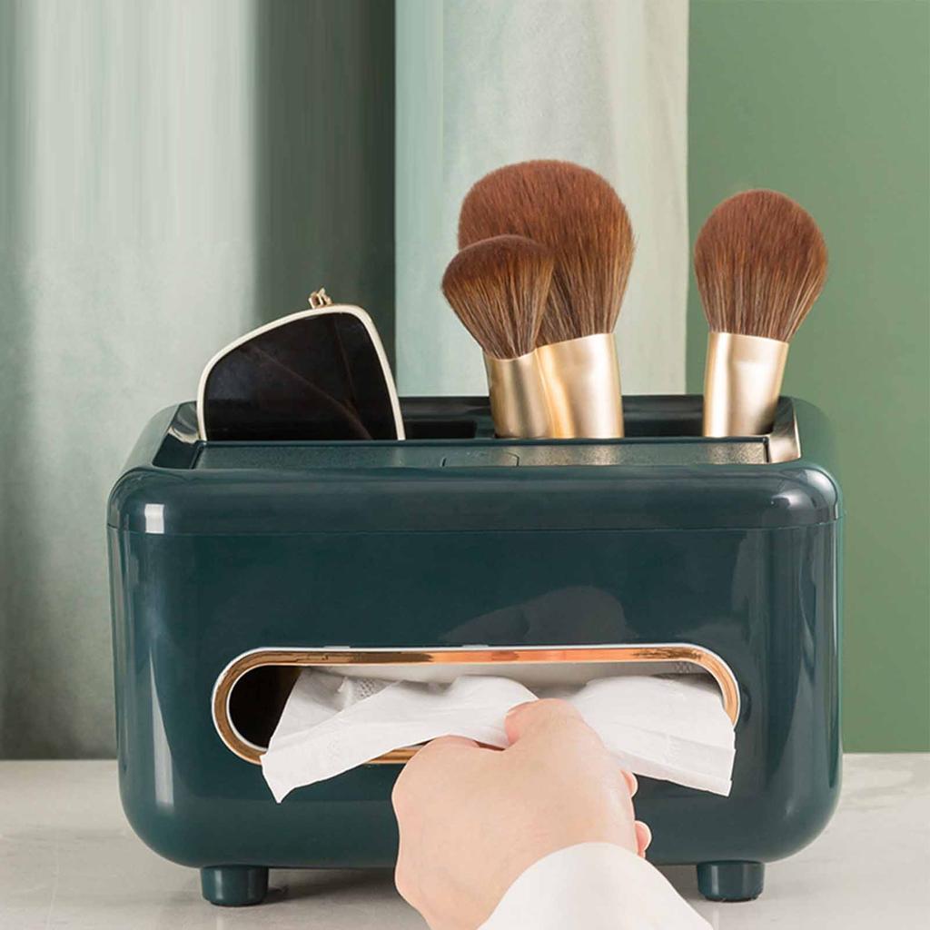 Desktop Tissue Box Multifunctional Home Tissue Dispenser Remote Control   Box for Living Room Restaurant