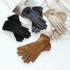 Fleece Suede Gloves Windproof Cycling Mittens Vintage Winter Women's Gloves  Girls Gift