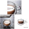 150ml Heat Resistant Glass Mug Double Wall Glass Coffee Cup with Handle Drinkware Milk Water Cup Clear Cups Kitchen Tools