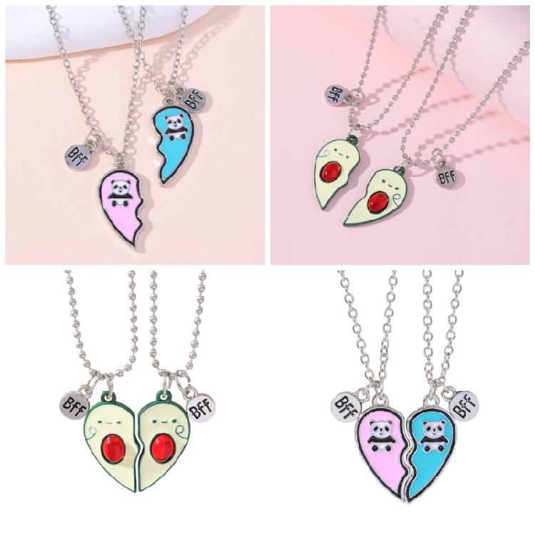 2 Pezzi Metà Cuore di Avocado Collana Migliore Amico Regalo Bestie Set Collane Amicizia Avocado Cuore Catena Clavicola Regolabile