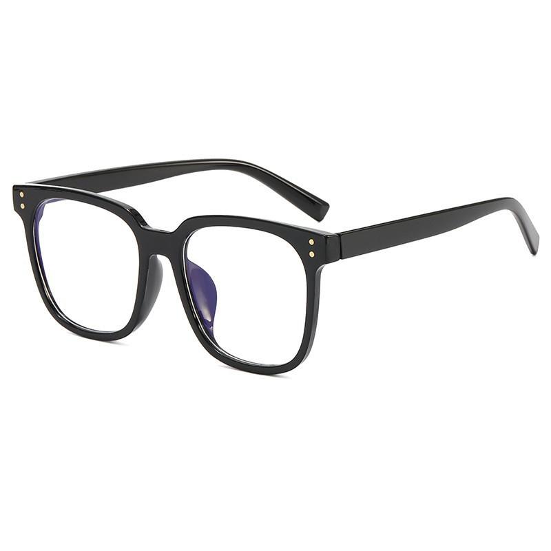 Internet celebrity transparent glasses square myopia men and women flat light large round face radiation protection thin blue light glasses frame