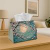 1pc Romantic Oriental Scene Tissue Box - Blossom Fabric Multi-Use Storage Organizer for Kitchen, Dining Table Decorative Napkin Holder, Chic & Practic