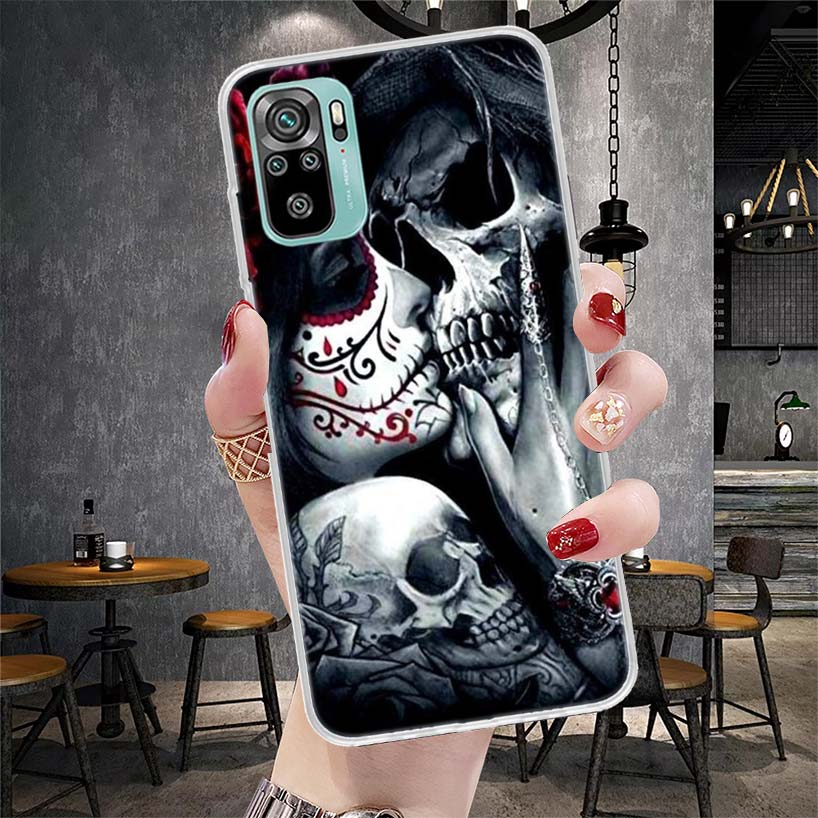 Catrina Beautiful Rose Girl Skull Soft Phone Case For Xiaomi Redmi Note 15 14 14S 13 12 Pro Plus 12S 11 11S 11E 10 10S 11T 5G Fu