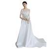 One-word shoulder light wedding dress 1011 new simple temperament dignified welcome location Korean bride wedding dress