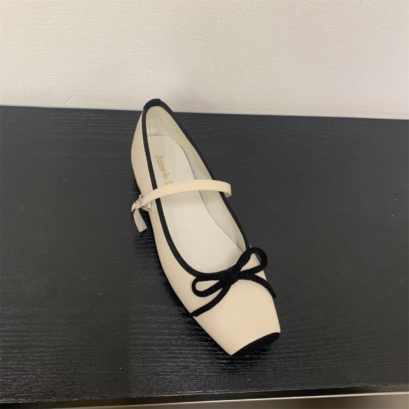 

2025 spring and autumn new fashionable versatile French evening breeze bow Mary Jane shoes women s shoes inner height increase 39
