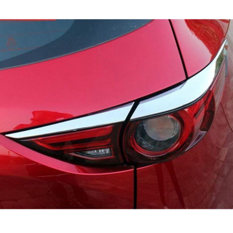 ABS Chrome Rear Tail Bumper Fog Lamp Light Eyebrows Decoration Strips Cover Trim For Mazda CX-5 CX5 2017 - Accessories