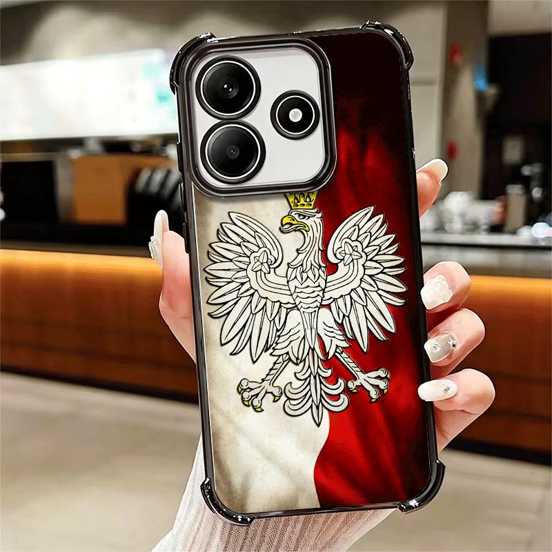 Poland Flag White Red Soft Phone Case For Xiaomi Redmi Note 14 15 Pro Plus 13 12 11S 11T 5G 10 9S 9 Plating Anti-Fall Fundas