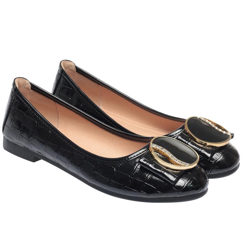 2025 Spring  Autumn New Round Toe Bow Low-heel Shoes Fashion Breathable Soft Leather Concise Comfort Work Shoes Women Grace