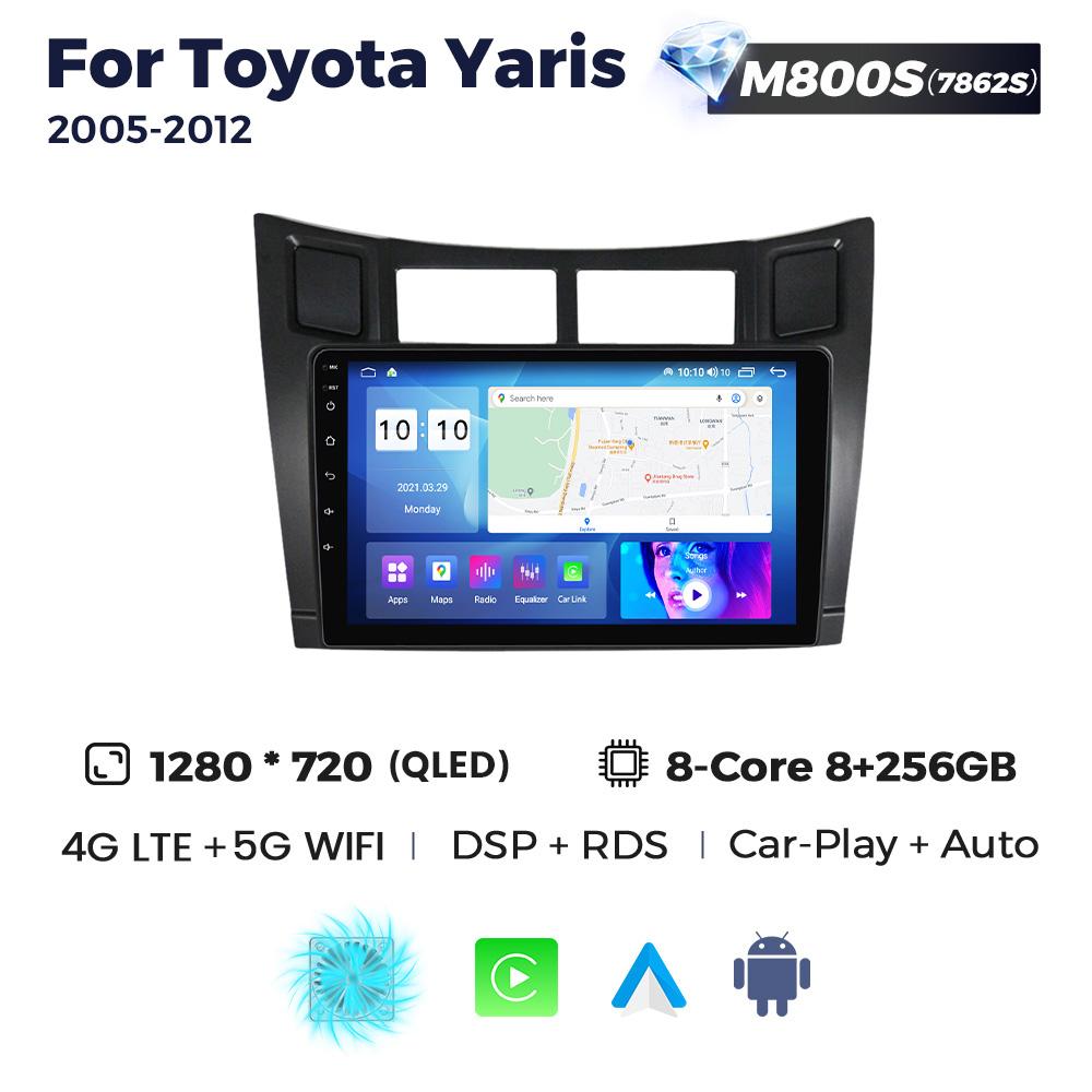 Navifly 8-Core 8+256G Android 13 Car Radio Multimedia Player For Toyota Yaris 2005-2012 GPS Carplay Auto Stereo 2Din Head Unit