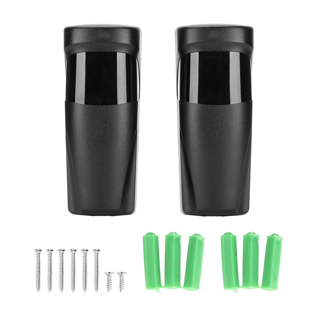 Door Single Beam Infrared Beam Alarm Waterproof High Sensitivity Infrared Beam Sensors for Schools Homes Black