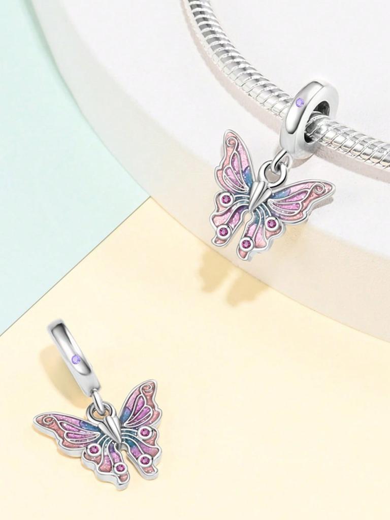 Romantic Heart Butterflychameleon Beads Charm Copper Plated Fit Charms Copperoriginal Bracelet For Jewelry Making Diy Charm