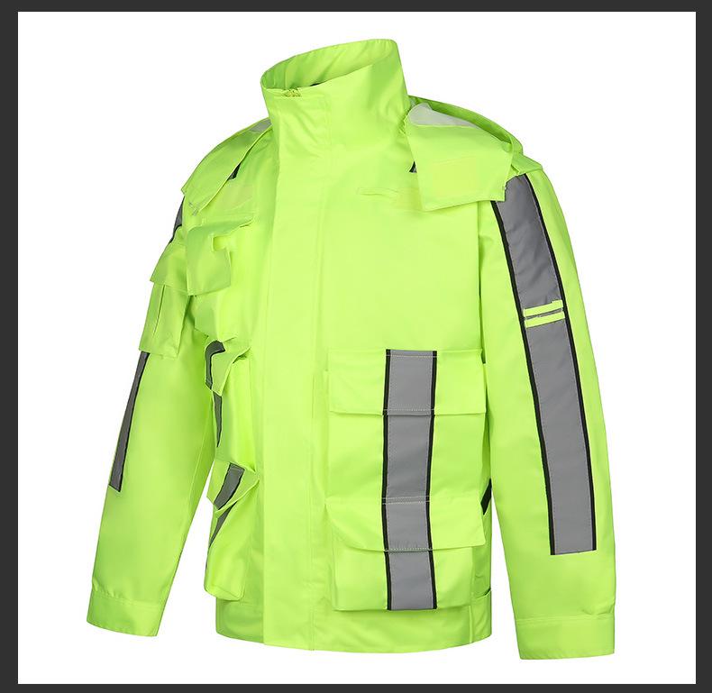 Conjunto de Capa de Chuva Refletiva para Ciclismo: Espessado para Uso em Estrada, Trânsito e Operações de Resgate - Ideal para Motocicletas e Ciclismo