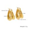 18K Gold Geometric Twisted Cable Earrings In Titanium Steel for Women