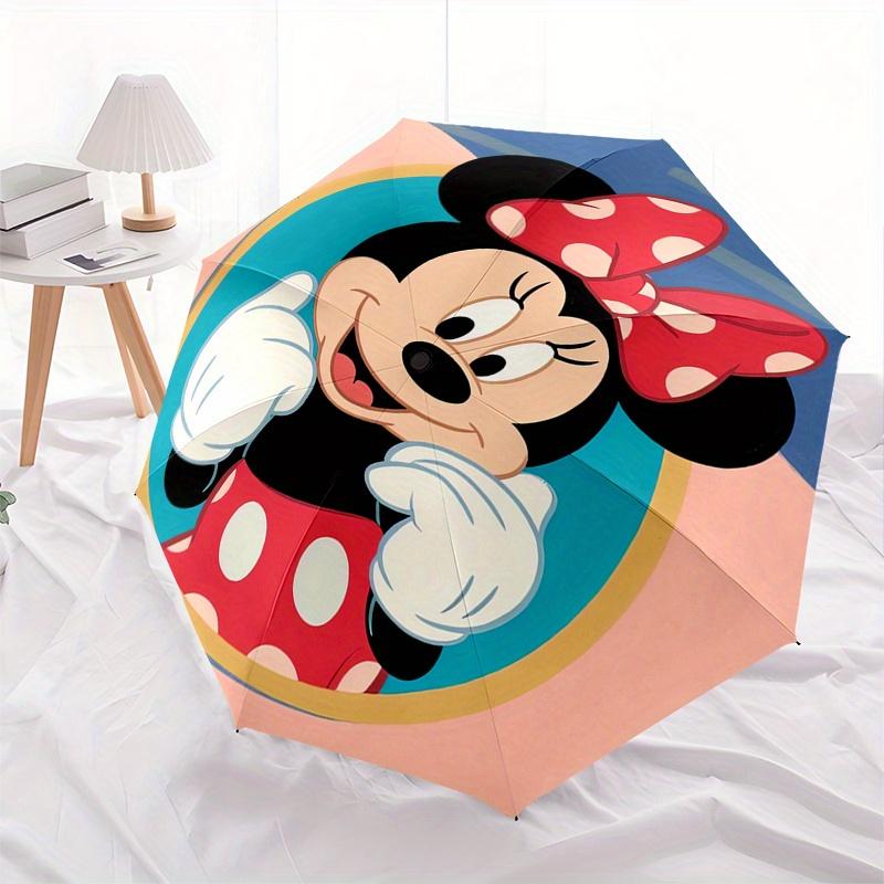 Minnie Mouse Automatic Opening and Closing Umbrella, Compact Travel Umbrella, Lightweight and Portable, Suitable for Beach Commuting Busines