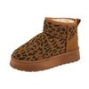Womens Ankle Boot 2025 Trend New Leopard Print Design Home Plush Warm Botas Mujer Casual One-foot Thick-soled Walking Snow Boots