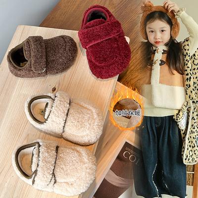 Children's Cotton Shoes Winter New Children's Fluffy Warm Soft Sole Anti-skid Baby Princess Shoes