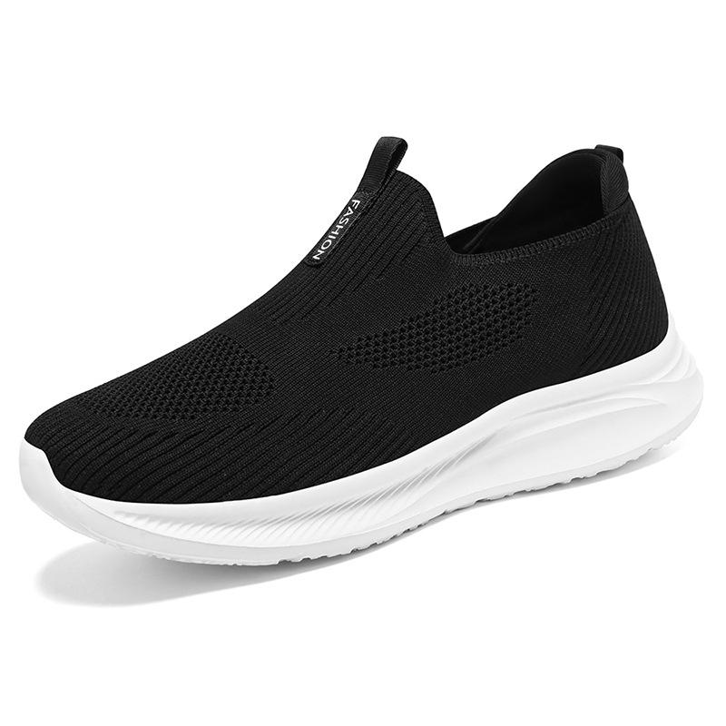 Shoes Women's casual shoes Middle-aged and elderly mother shoes Flying woven mesh breathable single shoes One pedal Lazy shoes Versatile women's shoes