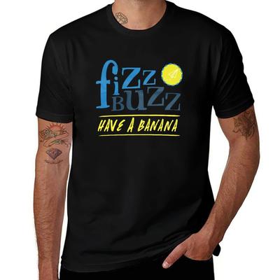 Fizz Buzz! T-Shirt Herren T-Shirts für Männer lässiges Baumwoll-T-Shirt 100% T-Shirt