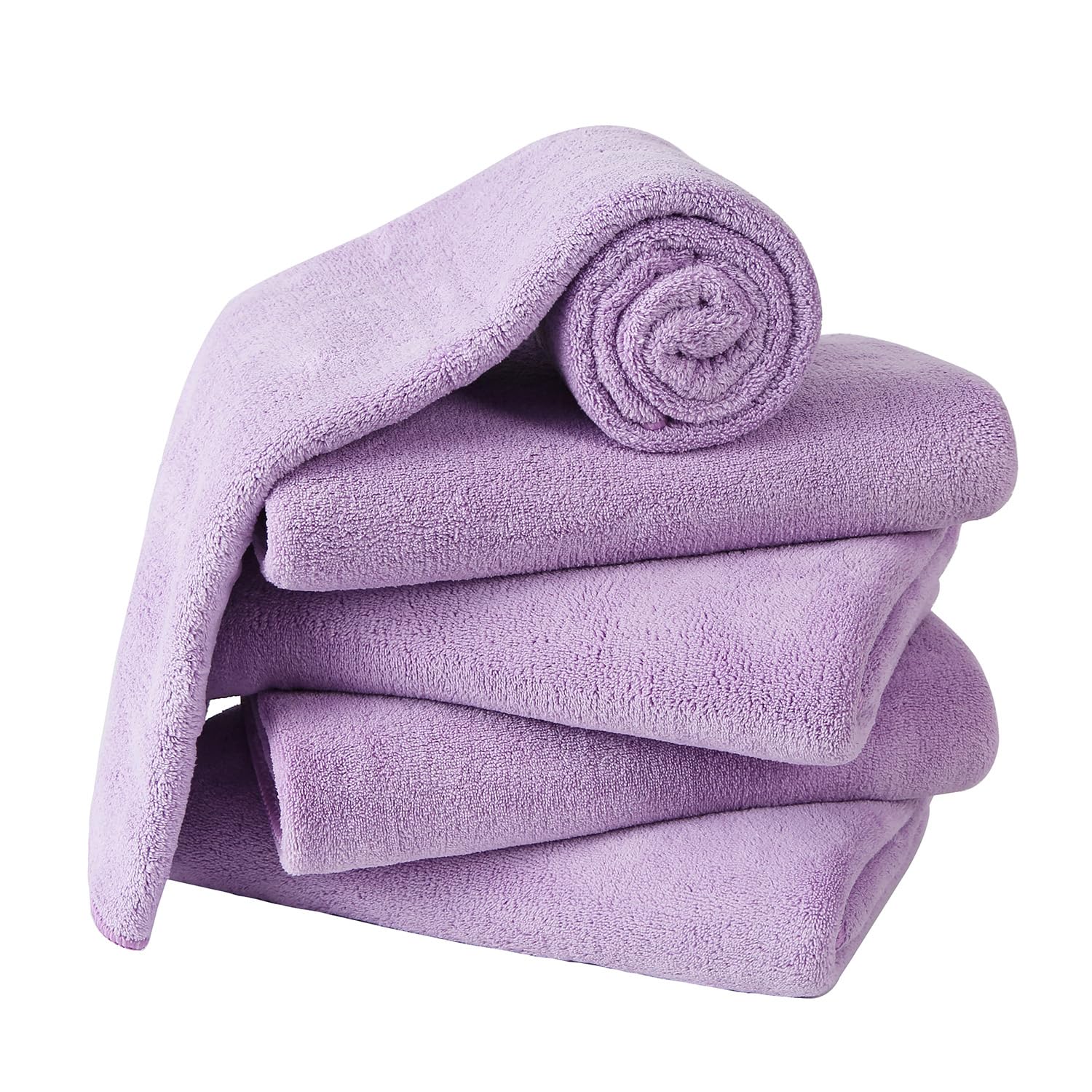 

Большой набор полотенец для ванной из микрофибры Oseamaid, быстрое антибактериальное и устраняющее запахи, примерно 60 x 120 см, 5 шт., впитывающие, высушивающие, пушистые, текстура, устойчивые, фиолетовый