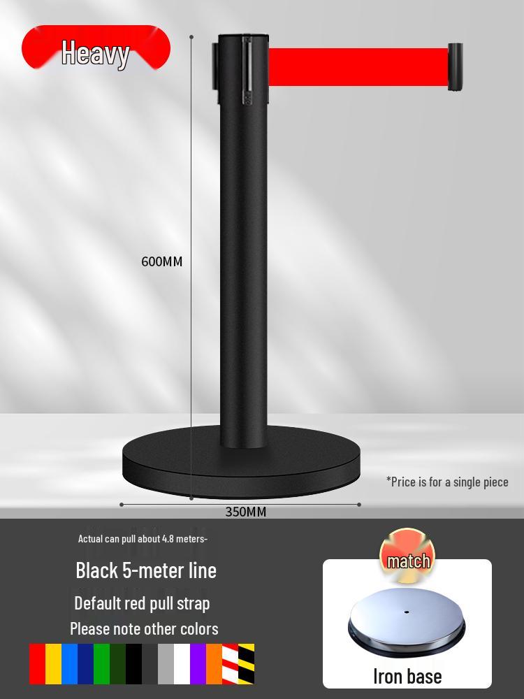Retractable Queue Barrier Post with Belt