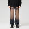 American old denim men's pants autumn and winter new high street straight jeans retro washed denim trousers men