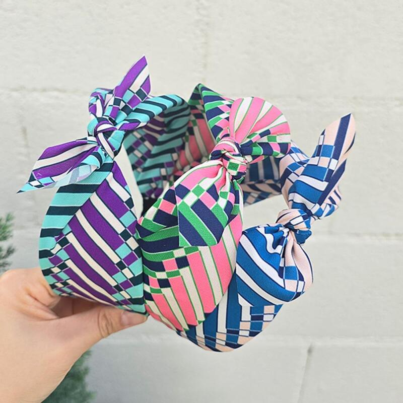 Женская летняя яркая бандана-повязка на голову A29624_Purple