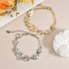 Modisches Glücksblumen-Armband mit Kristallkette für Damen Edelstahl-Armband für Damen Valentinstagsgeschenk Hochzeitsfeier Schmuck