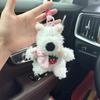 Adorable Dog Cartoon Plush Keychain Soft Pp Cotton Stuffed Animal Charm Bag