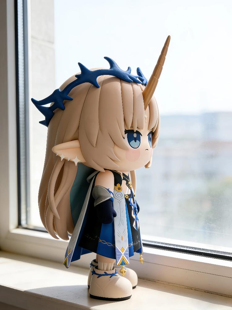 New 13cm Kati Xixia Cute Elf Girl Anime Gk Figure Full Painted Desktop Decor Pc Case Ornament Trendy Gift For Anime Fans