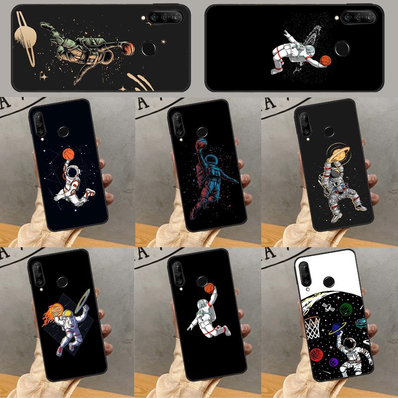 Astronaut Slam Dunk Basketball For Huawei P40 P20 P30 Lite P60 Pro Nova 10 9 SE 5T 12i 12s 11i Y91 Y90 Y60 Y70 Y72 Y61 Case