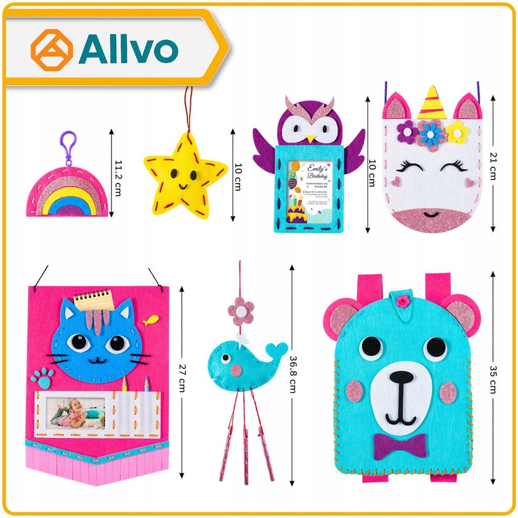 [PACZA] DIY Felt Sewing Kit for Kids + Bracelets and Rings Z3359