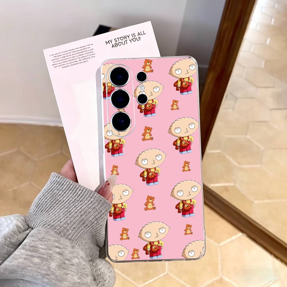 F-Family Funny Guy Phone Case For Samsung S25,S24,S21,S22,S23,S30,Ultra,S20,Plus,Fe,Note,10,9,5G Transparent Cover