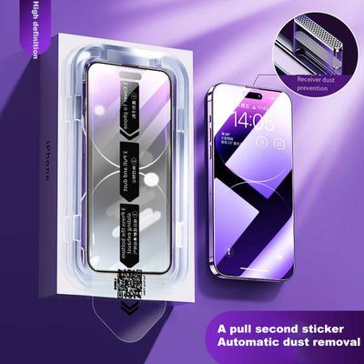 IPhone 16 15 Pro Max XR X XS için 1 Adet Yüksek Çözünürlüklü Ekran Koruyucu HD Temperli Cam Tozsuz Kurulum