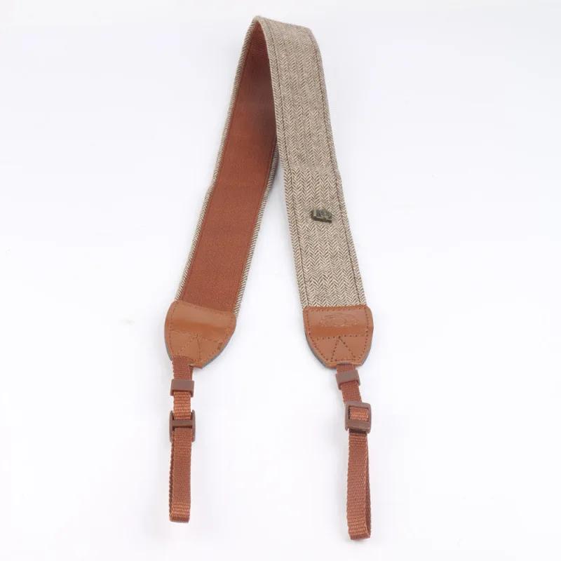 

Universal Neck and Shoulder Strap Camera Neck and Shoulder Strap Adjustable Cotton Leather Anti-Slip Strap Brown Gray Strap For Digital Cameras коричневий